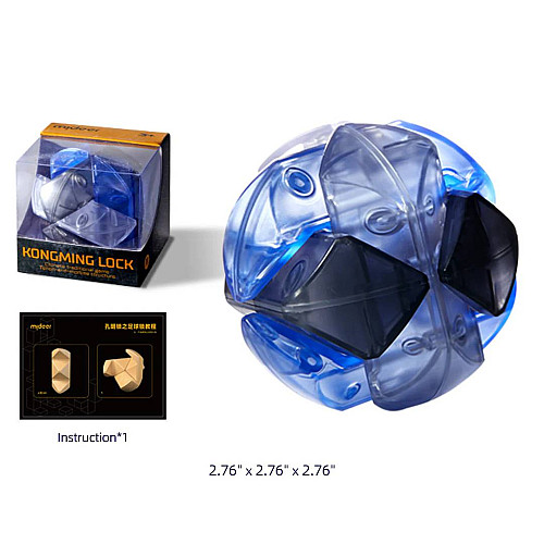 Головоломка MiDeer Neon Space Kongming Lock 3D-танграм Футбол Сине-чорний (MD2223)