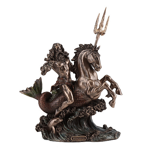 Декоративна фігурка Посейдон бог моря з тризубцем 27 см Veronese