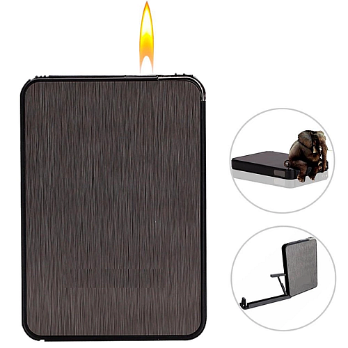 Портсигар на 10 сигарет с автоматической подачей и зажигалкой HL-427 Silver Карта (15691-hbr)