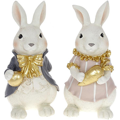 Парочка Пасхальных Кроликов 12х10.5х25 см BonaDi Разноцветный DP186285