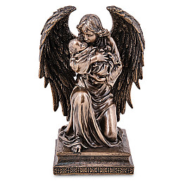 Cтатуэтка колекційна Ангел-Охоронець 18х12 см Veronese Коричневий AL229052