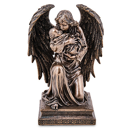 Cтатуэтка колекційна Ангел-Охоронець 18х12 см Veronese Коричневий AL229052