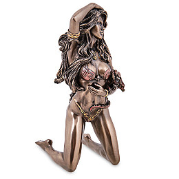 Cтатуэтка колекційна Дівчина з драконом 17х9 см Veronese Коричневий AL229054