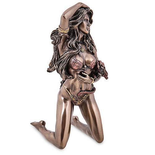 Cтатуэтка колекційна Дівчина з драконом 17х9 см Veronese Коричневий AL229054