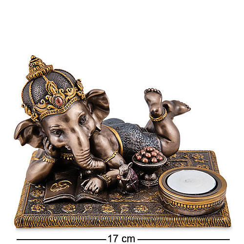 Cтатуэтка колекційна Ганеш - Бог мудрості та благополуччя 17х12 см Veronese Коричневий AL229073