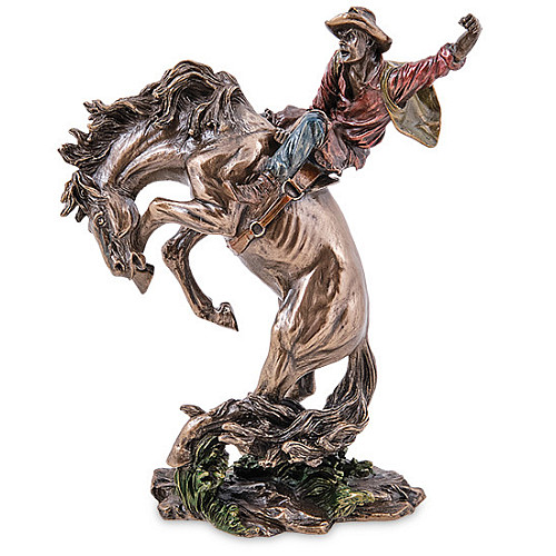 Cтатуэтка колекційна Ковбой на коні Veronese 23х18 см Різнокольоровий AL229084