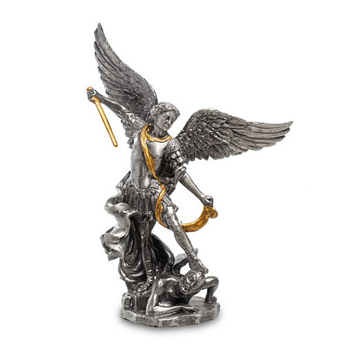Настільна міні фігурка Святого Архангела Михаїла 10 см Veronese Сріблястий AL229098