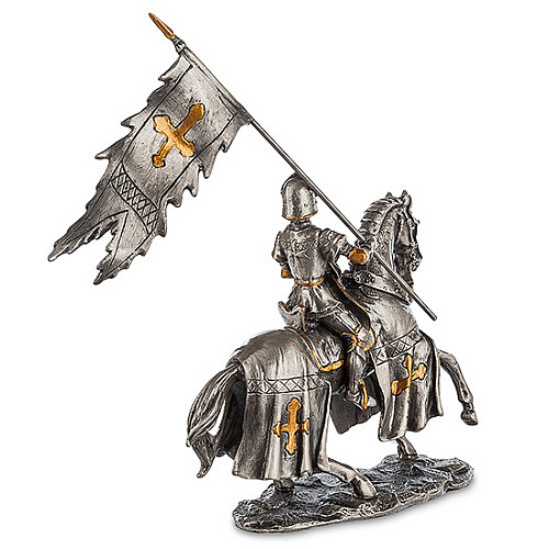Настільна міні фігурка Воїн на коні 9.5 см Veronese Сріблястий AL229099