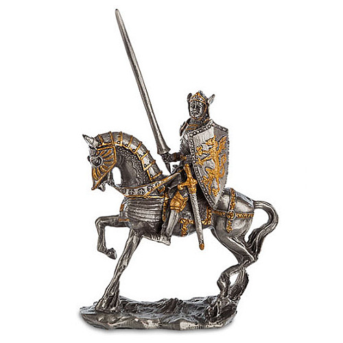 Настільна міні фігурка Лицар на коні 12.5 см Veronese Сріблястий AL229102