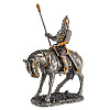 Настільна міні фігурка Воїн на коні 8,5x3,5x10 см Veronese Сріблястий AL229106