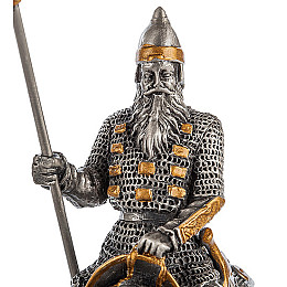 Настільна міні фігурка Воїн на коні 8,5x3,5x10 см Veronese Сріблястий AL229106