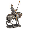Настільна міні фігурка Воїн на коні 8,5x3,5x10 см Veronese Сріблястий AL229106