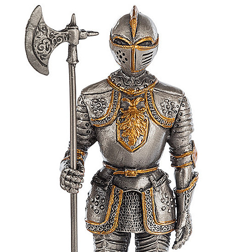 Настільна міні фігурка Лицар з алебардою 3,5x3x10,5 см Veronese Сріблястий AL229112