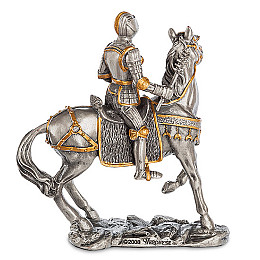 Настільна міні фігурка Середньовічний воїн на коні 9 см Veronese Різнокольоровий AL229117