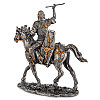 Настільна міні фігурка Воїн на коні 10х9.5 см Veronese Сріблястий AL229118