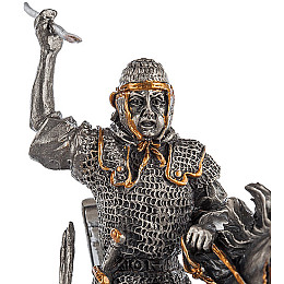 Настільна міні фігурка Воїн на коні 10х9.5 см Veronese Сріблястий AL229118