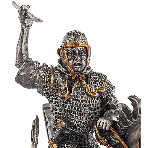 Настільна міні фігурка Воїн на коні 10х9.5 см Veronese Сріблястий AL229118