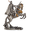 Настільна міні фігурка Воїн на коні 10х8 см Veronese Сріблястий AL229120