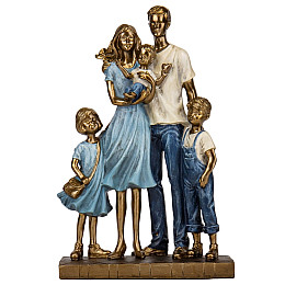 Декоративная статуэтка Пара с тремя детьми 35х22х10 см Lefard Разноцветный AL229124