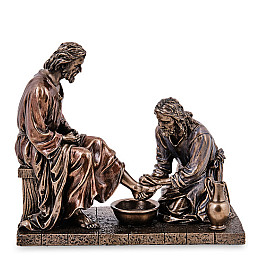 Декоративна статуетка Ісус з учнем Veronese 21 см Коричневий AL229300