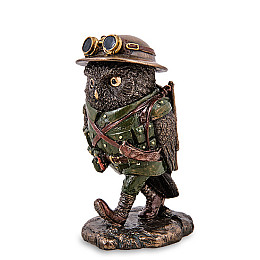 Інтер'єрна фігурка Owl Oscar Veronese 11 см Коричнево-зелений AL229303