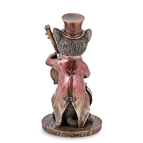 Інтер'єрна фігурка Містер Кіт з контрабасом Veronese 13 см Коричневий AL229307