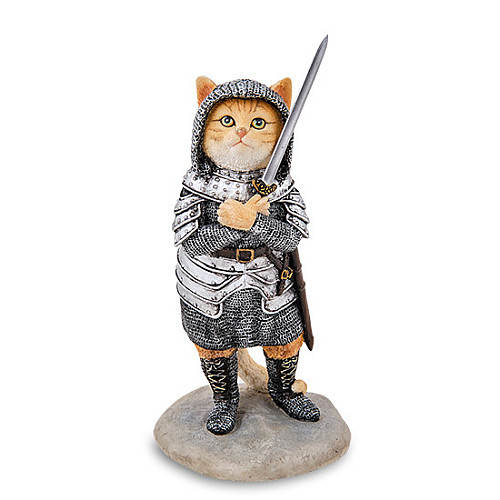 Інтер'єрна фігурка Пусилот котячий лицар Veronese 14 см Різнокольоровий AL229313