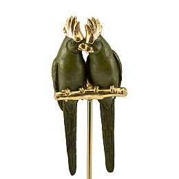 Интерьерная статуэтка Попугайчики Lefard 31х11 см Зелено-золотой AL229424