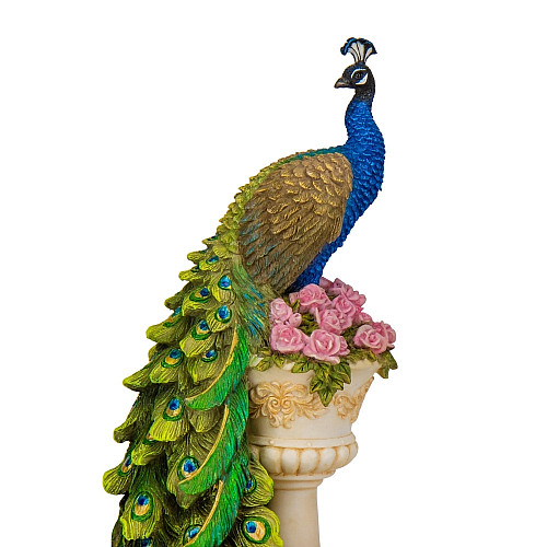 Інтер'єрна статуетка Павлін 34х10х10 см Veronese Різнокольоровий AL229444