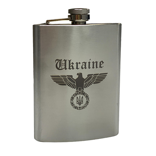 Фляга нержавіюча ТМ 4Profi з гравіюванням Ukraine Eagle 9OZ 255 мл