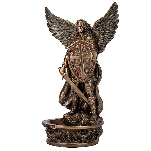 Декоративна настінна статуетка Святого Архангела Михаїла Veronese 26х16х4 см Коричневий AL230018