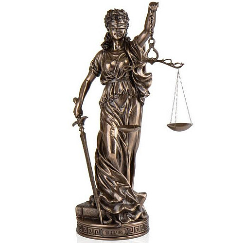 Скульптура Феміда - богиня правосуддя Veronese 65х25 см Бронзовий AL3234