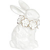 Набор 2 статуэтки Зайчик с цветочками 7.6х6.2х10.5 см BonaDi Белый DP42447