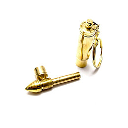 Трубка курительная No Brand Пуля 7х1.5х1.5 см Золотистый (DN26623)