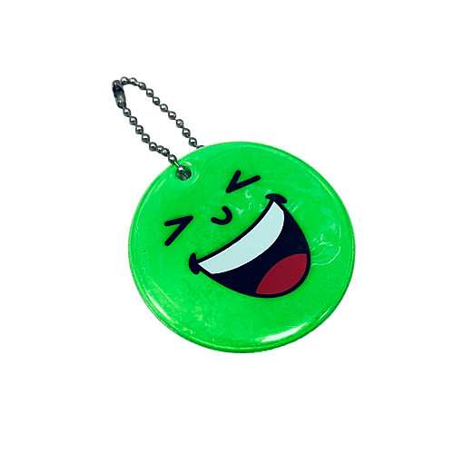 Светоотражающий брелок Stenson 38443-1 Смайлик Зеленый