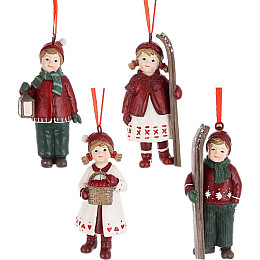 Набор елочных игрушек BonaDi Children Ретро стиль 10 см 12 шт Разноцветный (DP232171)