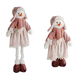 Новогодняя декоративная игрушка Yufeng Снеговик 16х31х50 см Розовый (160121)