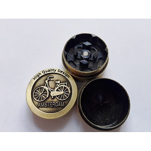 Гриндер для измельчения табака No Brand HL-246 Велосипед 30х20 мм Gold (17459-hbr)