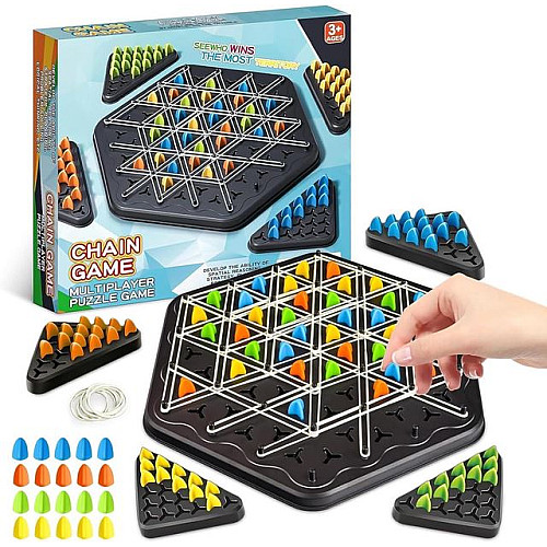 Настільна гра No Brand Сімейний геоборд 48 фішок 4 гравці (Chain48)