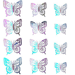 Голографические 3D бабочи для украшения Urbankit 12 шт Разноцветный (3Dbut12)