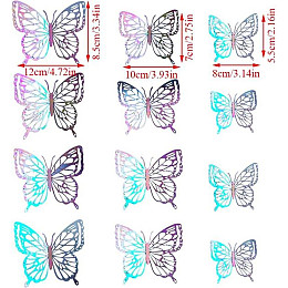 Голографические 3D бабочи для украшения Urbankit 12 шт Разноцветный (3Dbut12)