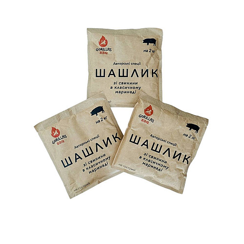 Авторские специи для шашлыка Gorillas BBQ 108 г Бежевый 3 шт (KPT25)