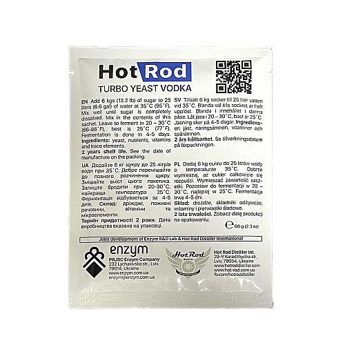 Турбо дрожжи Hot Rod Distiller Vodka на 25 л 66 г (D0103)