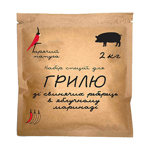 Маринад для гриля з свинячих ребер Hot Rod Distiller Гарячий Папуга Яблучний на 2 кг 110 г (G0103)