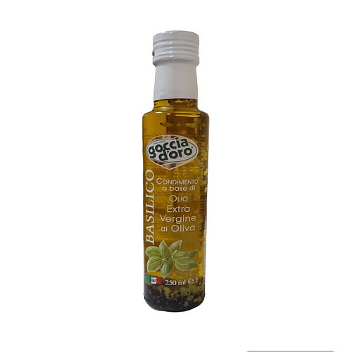 Оливкова олія Goccia d’Oro Extra Vergine з базиліком 250 мл (8003250000907)