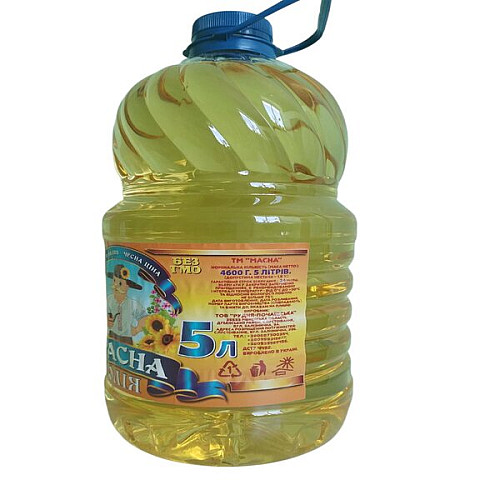 Масло подсолнечное рафинированное No Brand Масна 5 л (МАС-5)