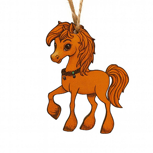 Декоративная игрушка-декор Luxyart Лошадка 6х7 см Оранжевый (DN-887)