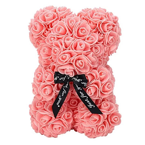 Мишка из роз No Brand 3D Teddy Flower 25 см Розовый (2104618700)