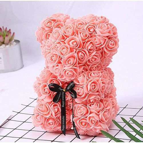 Мишка из роз No Brand 3D Teddy Flower 25 см Розовый (2104618700)