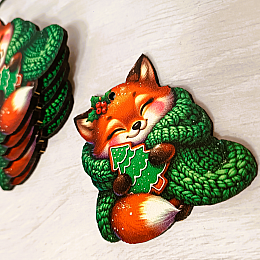 Декоративная игрушка-декор Luxyart Лисичка 7х7 см Разноцветный (DN-872)